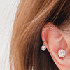 韩国钛钢彩色锆石耳骨环有耳洞超闪耳骨钉耳环小圈耳骨圈小耳圈