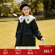 ASKjunior 童装女童轻薄棉袄2023年冬季儿童洋气保暖棉外套