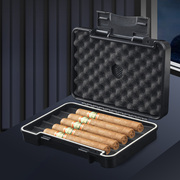 雪茄保湿盒5支装湿度计保湿片便携古巴雪茄盒密封收纳多功能烟盒