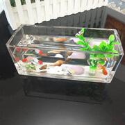 细长鱼缸造景套装成品长方形玻璃，鱼缸透明加厚客厅桌面观赏小鱼缸