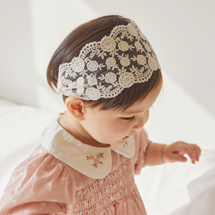 婴儿发带手工蕾丝公主，花朵女宝宝发饰，可爱配饰头饰护卤门薄款