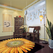 现代简约田园向日葵客厅茶几，地毯样板间卧室床边毯手工腈纶可定制