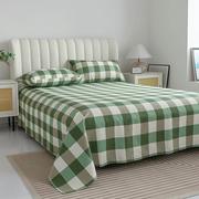 老粗布格子床单全棉单人床单件100纯棉被单2米1.2床学生床单
