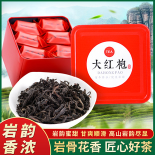 新茶大红袍炭焙乌龙茶，茶叶福建特产，熟茶浓香型肉桂茶袋散礼盒装