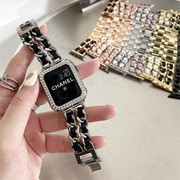 小香风苹果表带iwatch567适用于applewatch98se表带高级感金属链