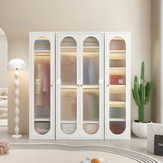 法式衣柜家用卧室，现代简约轻奢铁艺组合白色，长虹玻璃门柜子大衣厨