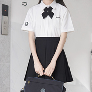 刺篇原创jk制服女款短袖高校，基础款白色，衬衫学院风日文刺绣夏