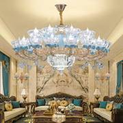 欧式奢华水晶吊灯田园公主房间灯具温馨浪漫法式客餐厅灯饰家用灯