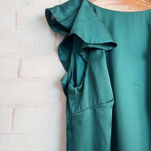 HM夏季女装设计造型荷叶边雪纺气质洋气连衣裙新年战袍美拉德低领