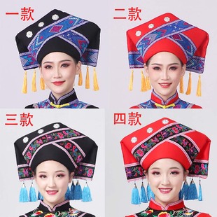 2023广西壮族三月三节日舞蹈服装头饰配饰帽饰帽子传统工艺品