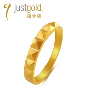 justgold鎮金店摇滚窝钉黄金足金戒指1713691Y