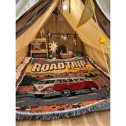 RoadTrip公路旅行极限运动帐篷装饰毯子沙发毯青旅民宿青藏线