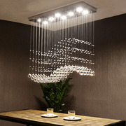 餐厅水晶吊灯创意个性现代简约餐桌饭厅长方形吧台长条吊灯餐吊灯
