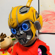 超模动漫 正版变形金刚大黄蜂头盔声控可穿戴中英双语