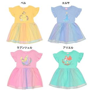 出口日本儿童夏季公主裙，小女孩短袖拼接连衣裙，女童短袖纯棉童装