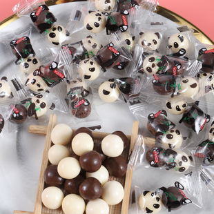 知合堂夹心巧克力球麦丽素熊猫巧克，豆巧克力饼干儿童零食代可可脂