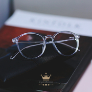 透明无色小脸素颜神器眼镜复古文艺显瘦无镜片眼镜框女眼镜平光镜