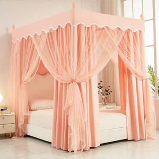 床帘蚊帐一体式遮光家用卧室，挡风1.5米欧式1.8m床，落地公主风床幔