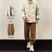 日系男装搭配一整套潮流ins棉服外套男生休闲运动卫裤冬装套装潮