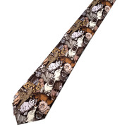 HOW CL创意印花手打涤纶丝领带人物昆虫格子宽度8厘米百搭时尚款