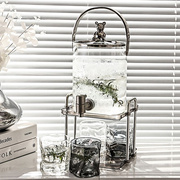 轻奢创意玻璃冷水壶套装北欧大容量饮水缸家用简约带龙头水具
