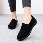 老北京布鞋女鞋时尚款，一脚蹬单鞋舒适软底，上班黑色工作鞋妈妈鞋女