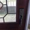 老式防盗门锁面板拉手双开门按压不锈钢入户子母大门锁把手通用型