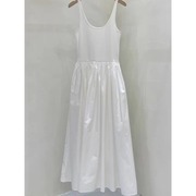 法式复古高级感赫本风裙子女 纯白色连衣裙气质背心裙