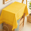 简约现代纯色桌布棉线，编织防尘餐边柜盖布小清新卧室客厅茶几盖巾