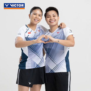 victor胜利羽毛球服男款，女大赛服波利亨德拉同款印尼球员速干t恤