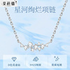 七夕情人节送女友小众设计莫桑石项链满天星纯银锁骨链高级感饰品