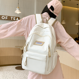休闲大容量尼龙布女式双肩包2024初中学生书包背包出游旅行包