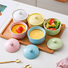 创意家用陶瓷舒芙蕾烤碗可爱宝宝，蒸蛋碗带盖婴儿，甜品碗烤箱专用碗
