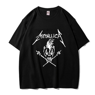 重金属摇滚Metallica男T恤短袖夏季宽松大码青少年2023体恤潮
