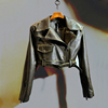 品质版 2024韩版长袖皮衣短外套女小众设计感机车服夹克上衣