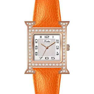 时装表时尚数字款镶钻潮方形皮带女士手表指针式石英防水腕表