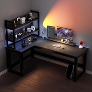 转角电竞桌电脑桌台式家用拐角式双人书桌书架组合卧室L型办公桌