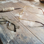 jm homme定制 街拍款 日系复古文艺金色银色椭圆边框眼镜架男女