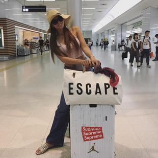 韩版时尚旅行包女大容量，帆布行李袋短途出行手提行李包男登机包