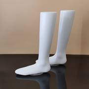 女脚模特塑料白色肤色平底鞋模中筒袜模36码穿鞋脚模型小腿模