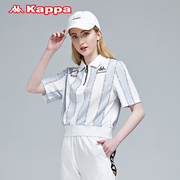 Kappa卡帕XGoal联名POLO短袖女串标短袖立领T恤K0B42PD30