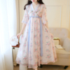 日常古风汉服女国风胖mm超仙成人古装改良版新中式大码雪纺连衣裙
