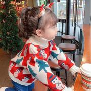 女童高领毛衣打底衫，秋冬2023韩版儿童，针织上衣女宝宝套头洋气