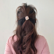 韩国进口女头饰发饰，小众优雅豹纹花朵发圈发绳头花
