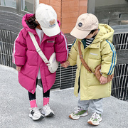 2024洋气中长款儿童装男童女童冬季羽绒棉服加厚保暖棉衣棉袄