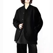 陈小满(陈小满)原创设计澳洲羊绒，羊毛手工拱线廓形冬季立领双面呢上衣外套
