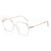 多边形眼镜框素颜平光镜欧美近视眼镜架，tr90透明色网上配近视男潮
