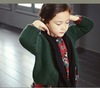 韩国春秋墨绿色，毛线外套毛衣针织衫，开衫清货