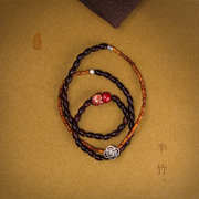 原创设计天然印度小叶紫檀手链橄榄核竹节珠檀香木米珠女文艺手串