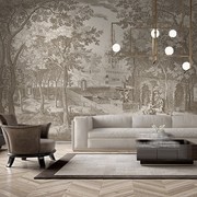 北欧森林墙纸抽象风景客厅电视背景墙布欧式无缝卧室餐厅定制壁画